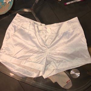 White silk dress shorts